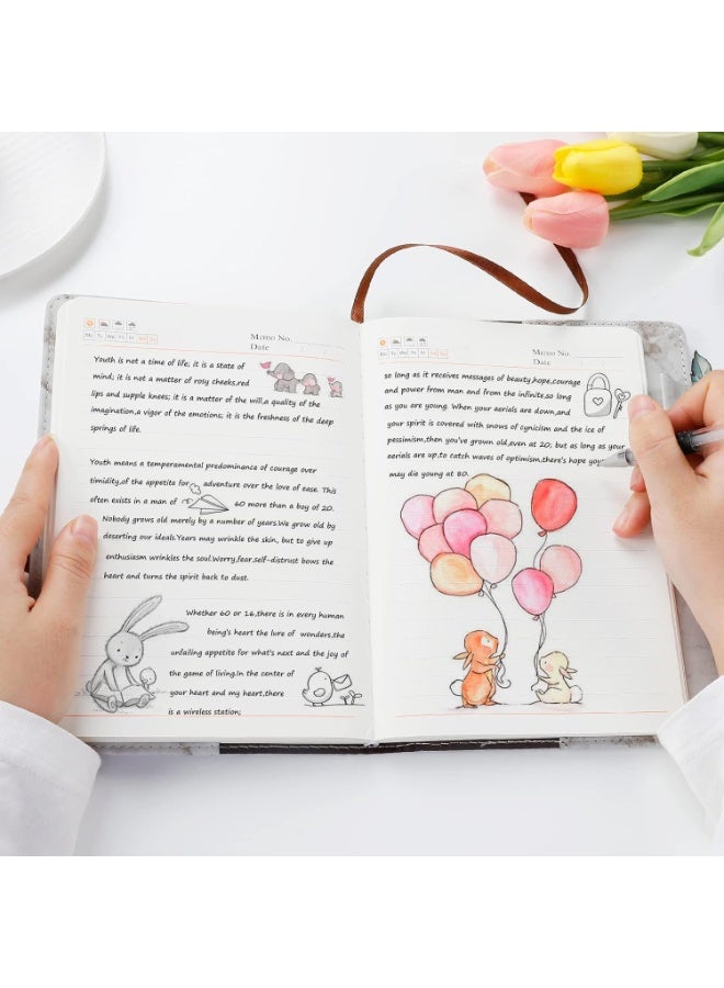 لينلي مذكرات رخامية مع قفل (رمادي) - Image 4